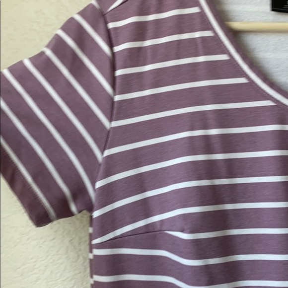 32 Degrees Tee Shirt Dress Striped Purple and White size Medium - Picture 6 of 9